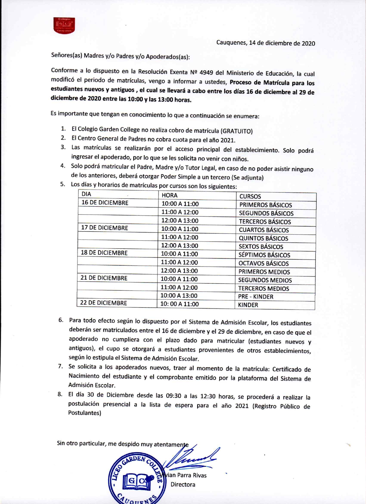 PROCESO MATRICULA 2021